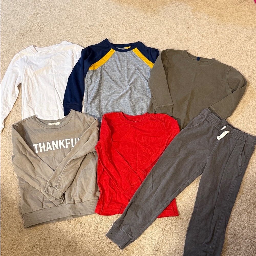 Carter's Kids Long Sleeve Tees - Red, White, Gray, Green, Blue